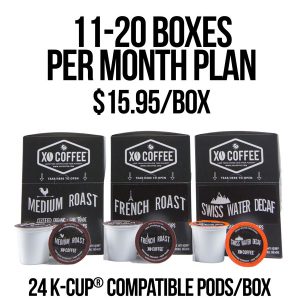 Auto Ship XO Coffee 11 to 20 boxes per month